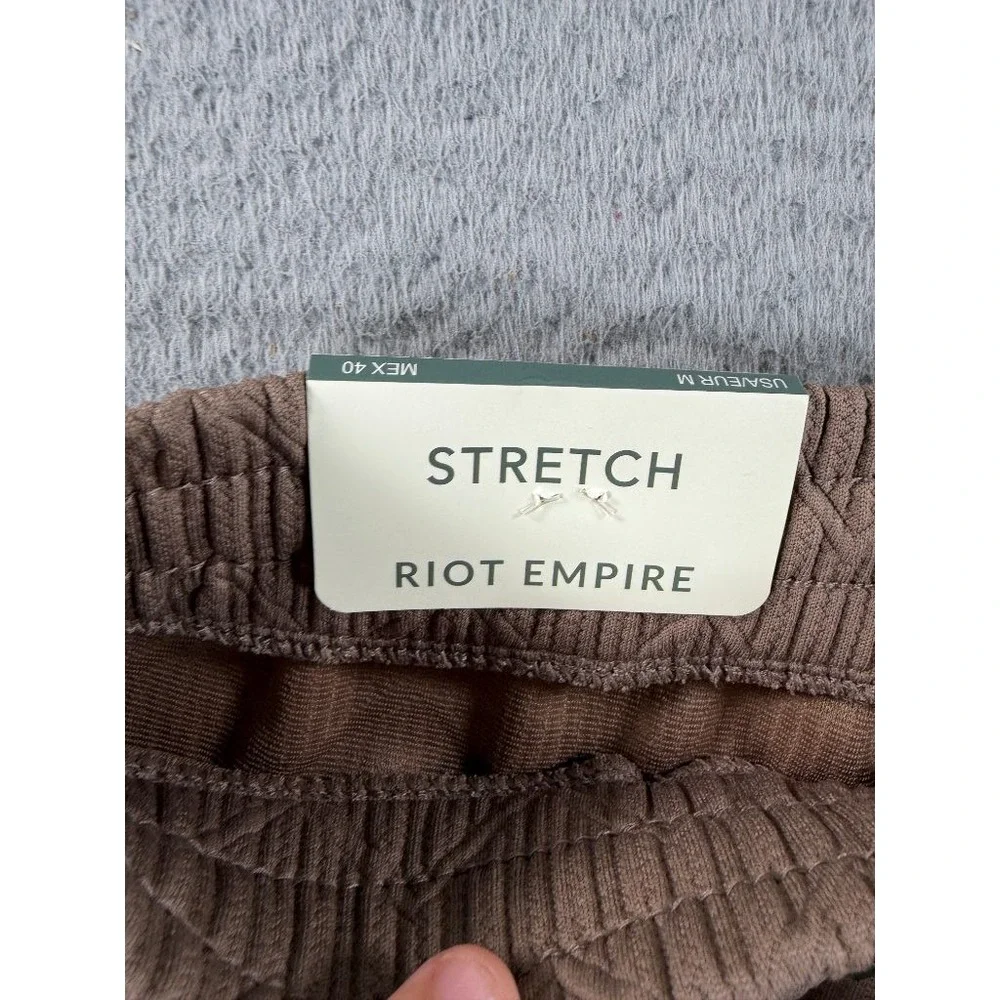 Riot Empire Imagine Textured Shorts Mens Medium Brown Stretch Drawstring NWT